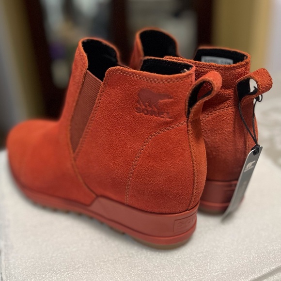 SOREL Women’s Evie Pull-On Suede Bootie. Warp Red. Size 9 M US.Brand New - Picture 5 of 16